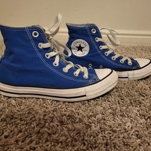 Blue high top Converse